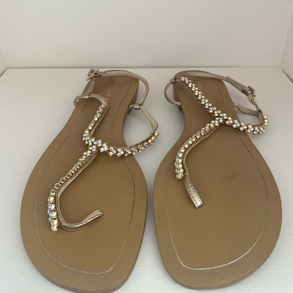 Pelle Moda Crystal Ankle Strap Sandals